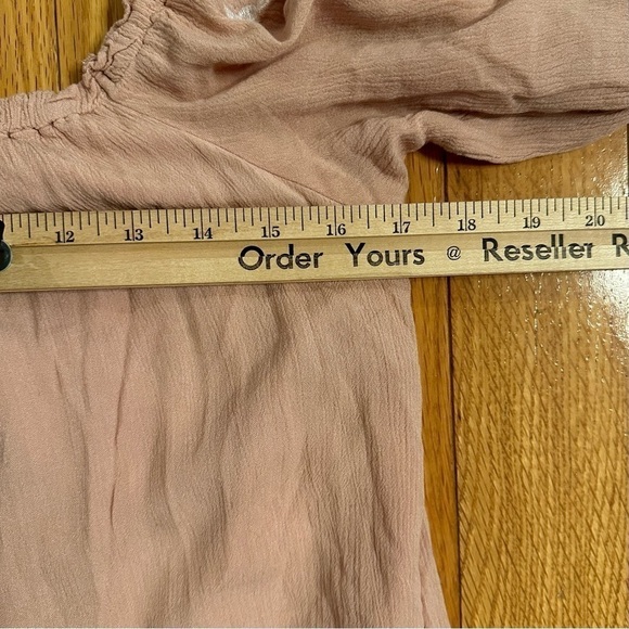 TOBI Flowy Tunic / Off Shoulder Mini Dress Boho Hippie Embroidered Floral Pink M - Picture 6 of 7